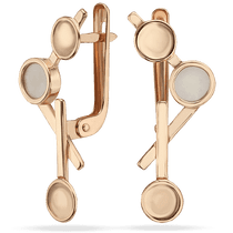 обзорное фото Золотые серьги с перламутром в креативном дизайне 034725 Золотые серьги с перламутром обзорное фото Золотые серьги с перламутром в креативном дизайне 034725  Золотые серьги с перламутром