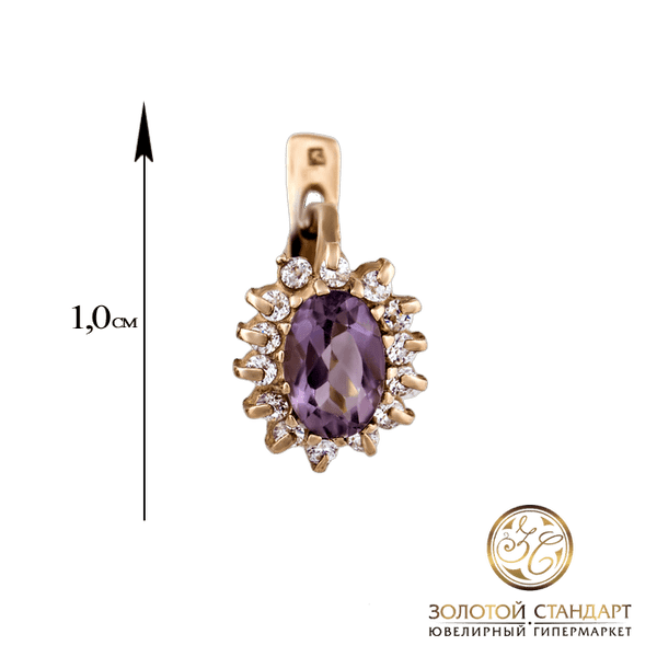Золоті сережки з аметистом 576730 детальне зображення ювелірного виробу Золоті сережки з аметистом 576730 детальне зображення ювелірного виробу