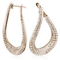 обзорное фото Золотые серьги из красного золота с бриллиантами 024074 Золотые серьги с бриллиантами обзорное фото Золотые серьги из красного золота с бриллиантами 024074  Золотые серьги с бриллиантами