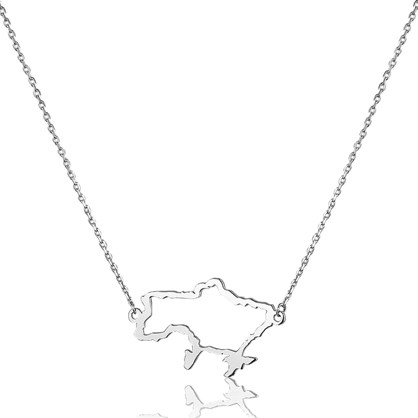 Серебряное колье с картой Украины 037391 детальное изображение ювелирного изделия Серебряные колье Серебряное колье с картой Украины 037391 детальное изображение ювелирного изделия Серебряные колье