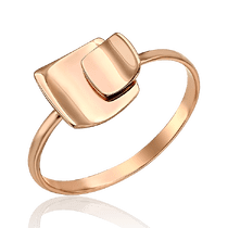 оглядове фото Золота каблучка Зеркальні Квадрати 033278