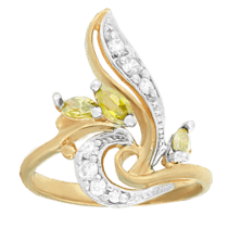 обзорное фото Серебряное кольцо КК3ФП2/004  Кольца с позолотой