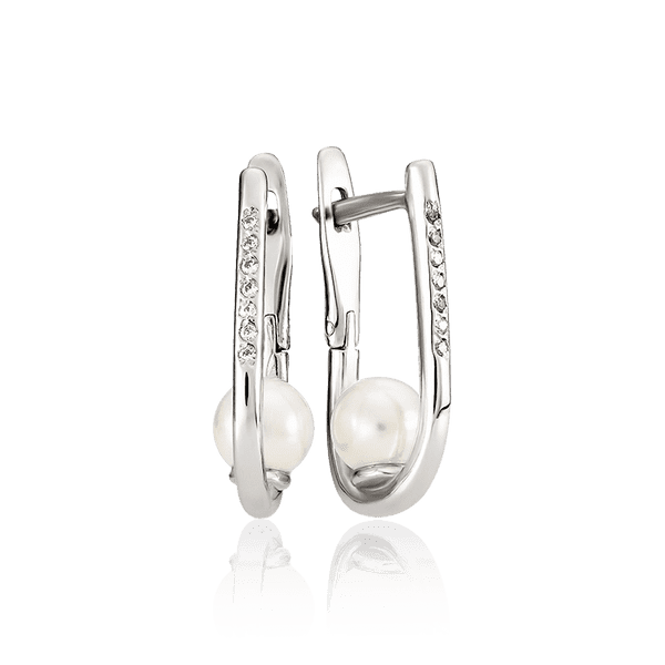 Стильные серебряные серьги Жемчужина 036878 детальное изображение ювелирного изделия Серебряные серьги Стильные серебряные серьги Жемчужина 036878 детальное изображение ювелирного изделия Серебряные серьги