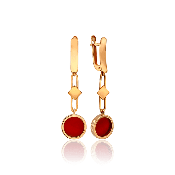 серьги с красным агатом серьги с красным агатом