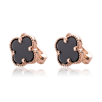 обзорное фото Золотые серьги с ониксом 031983  Золотые серьги с ониксом