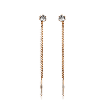 обзорное фото Детские золотые серьги цепочки с цирконием 80066 Серьги с камнями обзорное фото Детские золотые серьги цепочки с цирконием 80066  Серьги с камнями