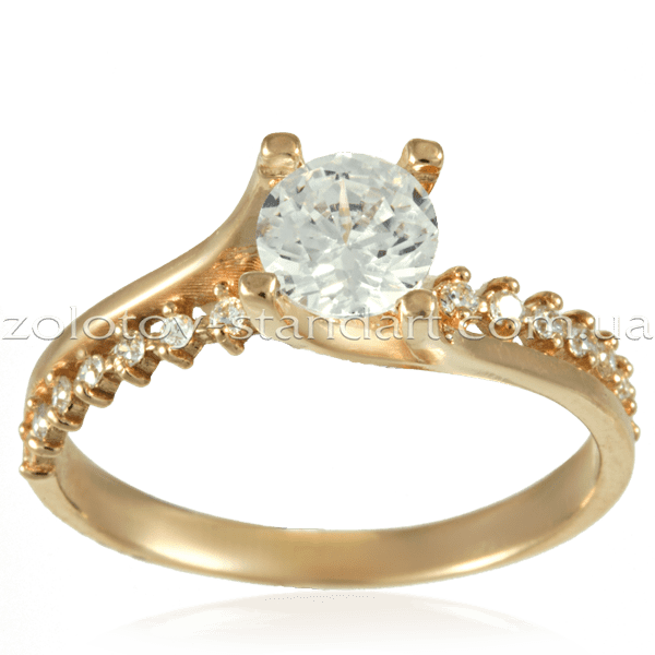 Золотое кольцо 11903 детальное изображение ювелирного изделия Золотые кольца для помолвки с цирконием Золотое кольцо 11903 детальное изображение ювелирного изделия Золотые кольца для помолвки с цирконием