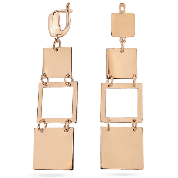 Золотые серьги на английской застежке с гладкими квадратами без вставок 039109 детальное изображение ювелирного изделия Золотые серьги без вставок Золотые серьги на английской застежке с гладкими квадратами без вставок 039109 детальное изображение ювелирного изделия Золотые серьги без вставок