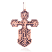 обзорное фото Православный крест с чернением 024644  Золотые крестики православные