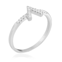 обзорное фото Серебряное кольцо V с фианитами 024693  Серебряные кольца с фианитом