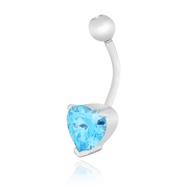 Серебряный пирсинг Сердце с фианитом 025085 детальное изображение ювелирного изделия Серебряные серьги для пирсинга
