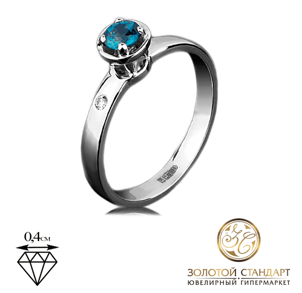 Золотое кольцо с сапфиром и бриллиантом Золотое кольцо с сапфиром и бриллиантом