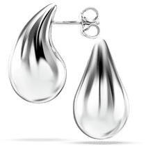 обзорное фото Серебряные серьги Капля большие 040378 Серебряные серьги без вставок обзорное фото Серебряные серьги Капля большие 040378  Серебряные серьги без вставок