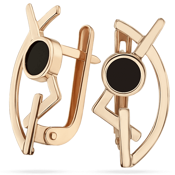 Золотые серьги с вставкой агат 034905 детальное изображение ювелирного изделия Золотые серьги Золотые серьги с вставкой агат 034905 детальное изображение ювелирного изделия Золотые серьги