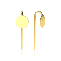 обзорное фото Золотые серьги петля Монетка 034520  Золотые серьги