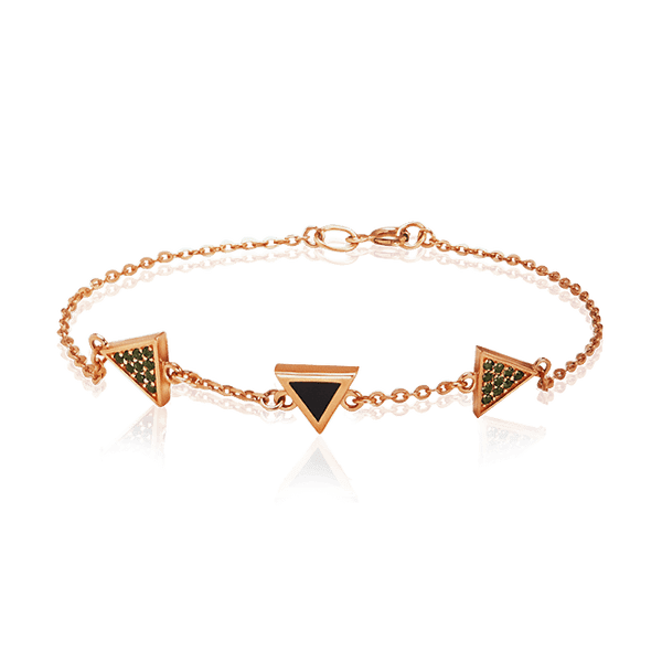 Золотой браслет с агатом и нанокристаллами 030042 детальное изображение ювелирного изделия Золотые браслеты с цирконием (фианитами)