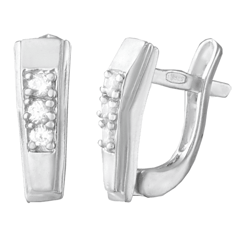 Серебряные серьги С2Ф/063 детальное изображение ювелирного изделия Серебряные серьги с камнями