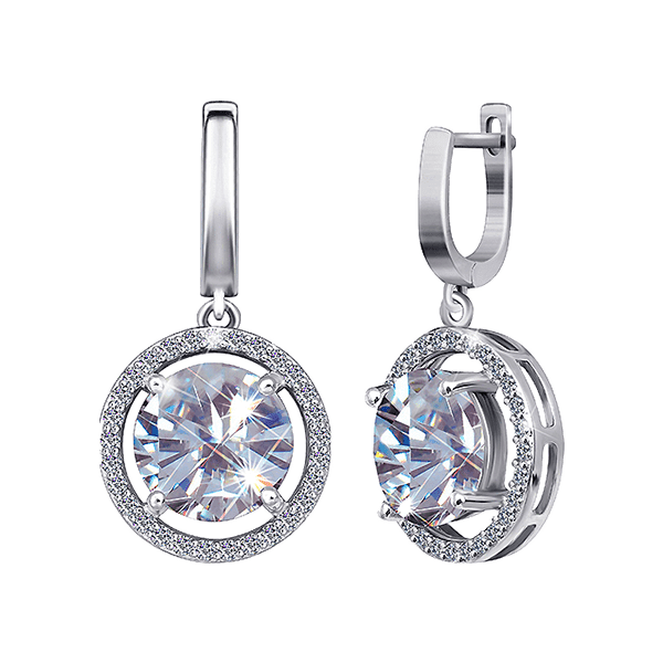 Серебряные серьги СК2Ф/398 детальное изображение ювелирного изделия Серебряные серьги с камнями