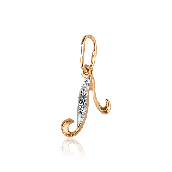 Золотой подвес буква Л  Золотой подвес буква Л