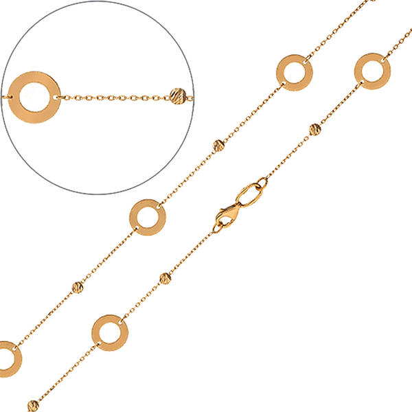 Золотое колье кольца и бусины 032425 детальное изображение ювелирного изделия Золотое колье без камней Золотое колье кольца и бусины 032425 детальное изображение ювелирного изделия Золотое колье без камней