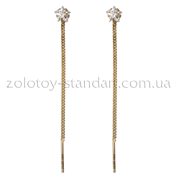 Золотые серьги 567111 детальное изображение ювелирного изделия Золотые серьги с фианитом Золотые серьги 567111 детальное изображение ювелирного изделия Золотые серьги с фианитом