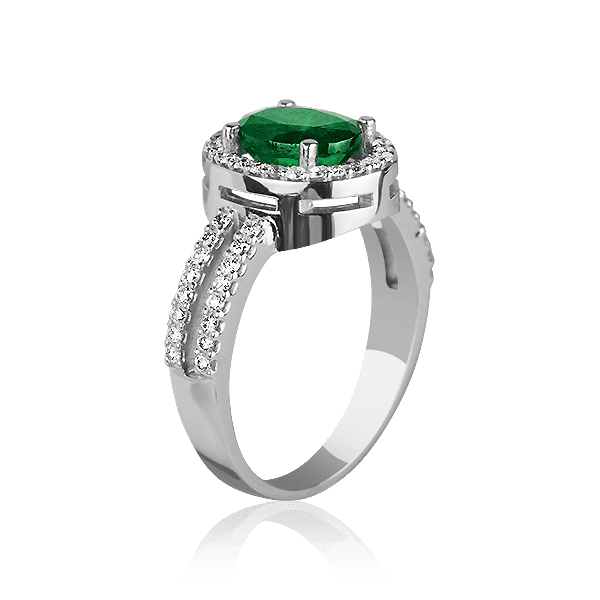 Золотое кольцо с изумрудом 027122 фото Золотое кольцо с изумрудом 027122 фото