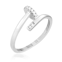 обзорное фото Серебряное кольцо гвоздь с фианитами 024696 Серебряные кольца с фианитом обзорное фото Серебряное кольцо гвоздь с фианитами 024696  Серебряные кольца с фианитом