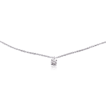 обзорное фото Цепочка из белого золота с кулоном Бриллиант 032789 Золотое колье с бриллиантами обзорное фото Цепочка из белого золота с кулоном Бриллиант 032789  Золотое колье с бриллиантами