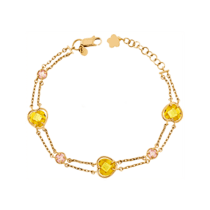 обзорное фото Браслет из желтого золота 893019  Золотые браслеты с цирконием (фианитами)