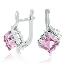 обзорное фото Золотые серьги с аметистом 023582  Золотые серьги с аметистом