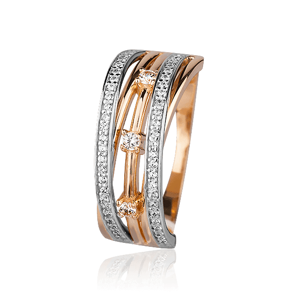 Кольцо с белого и красного золота Кольцо с белого и красного золота