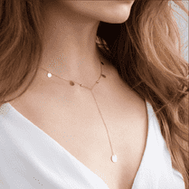 обзорное фото Колье из желтого золота 585 Капли 032825 Золотое колье без камней обзорное фото Колье из желтого золота 585 Капли 032825  Золотое колье без камней