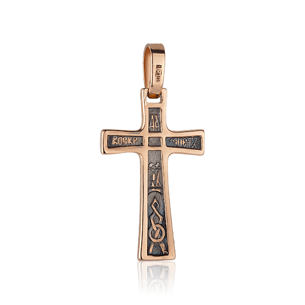 Золотой крест с чернением