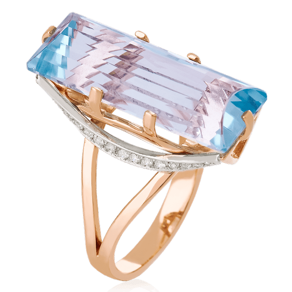 Золотое кольцо с топазом 023888 детальное изображение ювелирного изделия Золотые кольца с топазом