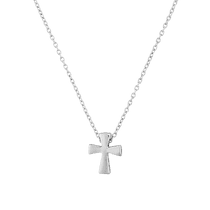 обзорное фото Цепочка с крестиком из белого золота 032406  Золотое колье без камней