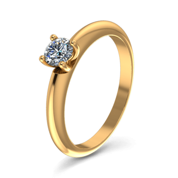 Помолвочное кольцо с бриллиантом из желтого золота 024543 детальное изображение ювелирного изделия Золотые кольца для помолвки с бриллиантом