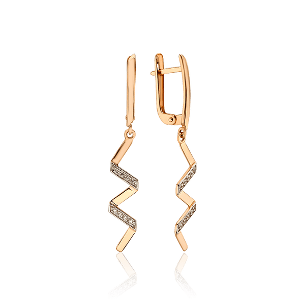 Золотые серьги змейки с фианитами 034731 детальное изображение ювелирного изделия Золотые серьги Золотые серьги змейки с фианитами 034731 детальное изображение ювелирного изделия Золотые серьги