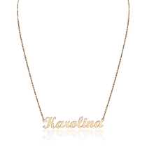 обзорное фото Золотое колье на шею с именем Karolina 033212  Именные золотые колье