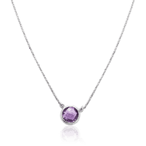 обзорное фото Колье из белого золота с аметистом 032845 Золотые колье с камнями обзорное фото Колье из белого золота с аметистом 032845  Золотые колье с камнями