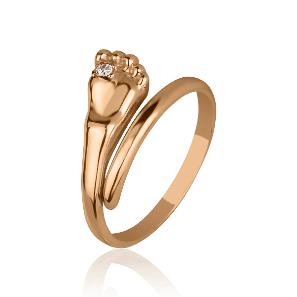 Кольцо с ножкой младенца 023767 детальное изображение ювелирного изделия Золотые кольца пяточка младенца Кольцо с ножкой младенца 023767 детальное изображение ювелирного изделия Золотые кольца пяточка младенца