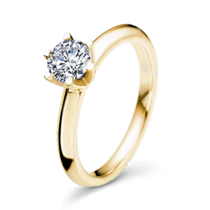 обзорное фото Кольцо помолвочное с бриллиантом из желтого золота 024487  Золотые кольца для помолвки с бриллиантом