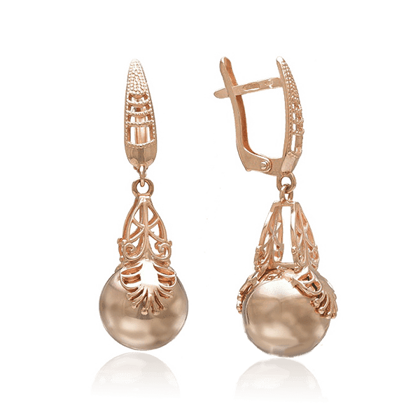 Золотые серьги подвески Шарик 028893 детальное изображение ювелирного изделия Золотые серьги шарики Золотые серьги подвески Шарик 028893 детальное изображение ювелирного изделия Золотые серьги шарики