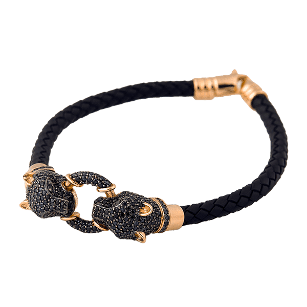 Браслет каучуковий в червоному золоті з фіанітами 025674 детальне зображення ювелірного виробу Браслет каучуковий в червоному золоті з фіанітами 025674 детальне зображення ювелірного виробу