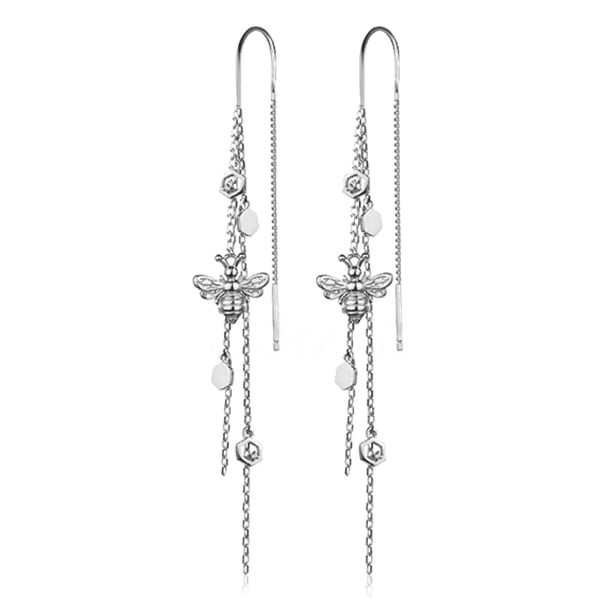 Серебряные серьги протяжки Пчелы и Соты 031152 детальное изображение ювелирного изделия Серебряные серьги без вставок Серебряные серьги протяжки Пчелы и Соты 031152 детальное изображение ювелирного изделия Серебряные серьги без вставок