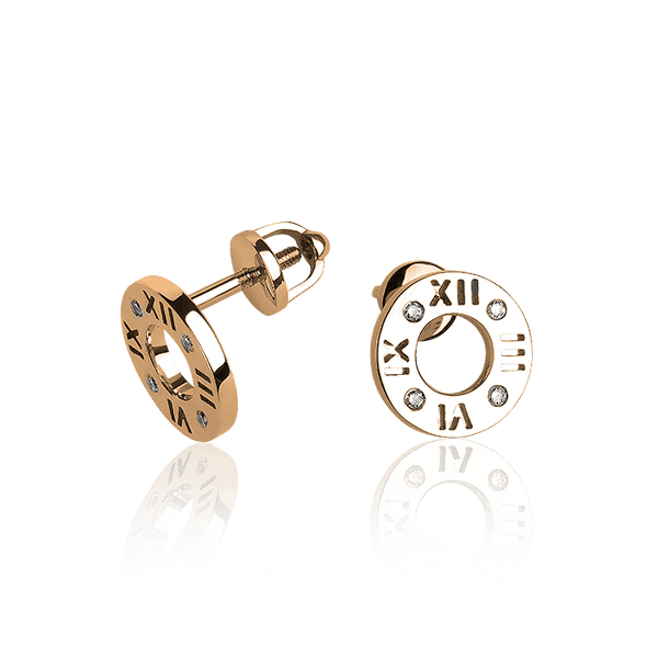 Золотые серьги-гвоздики с бриллиантами в красном золоте 031214 детальное изображение ювелирного изделия Золотые серьги с бриллиантами Золотые серьги-гвоздики с бриллиантами в красном золоте 031214 детальное изображение ювелирного изделия Золотые серьги с бриллиантами