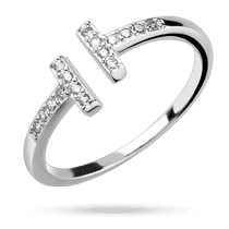 обзорное фото Серебряное кольцо с палочками и россыпью фианитов 040207  Серебряные кольца с фианитом