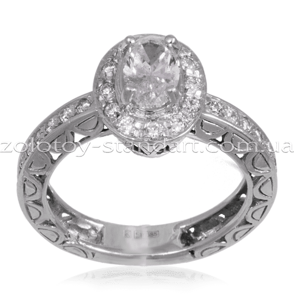 Кольцо из белого золота с бриллиантами R0109 детальное изображение ювелирного изделия Золотые кольца с бриллиантами Кольцо из белого золота с бриллиантами R0109 детальное изображение ювелирного изделия Золотые кольца с бриллиантами