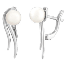 обзорное фото Серебряные серьги С2Ж/104 Серебряные серьги с камнями обзорное фото Серебряные серьги С2Ж/104  Серебряные серьги с камнями