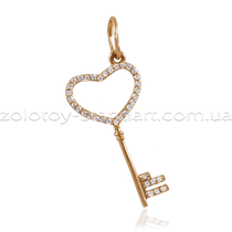 обзорное фото Золотой подвес 3999 Золотые кулоны с фианитом обзорное фото Золотой подвес 3999  Золотые кулоны с фианитом