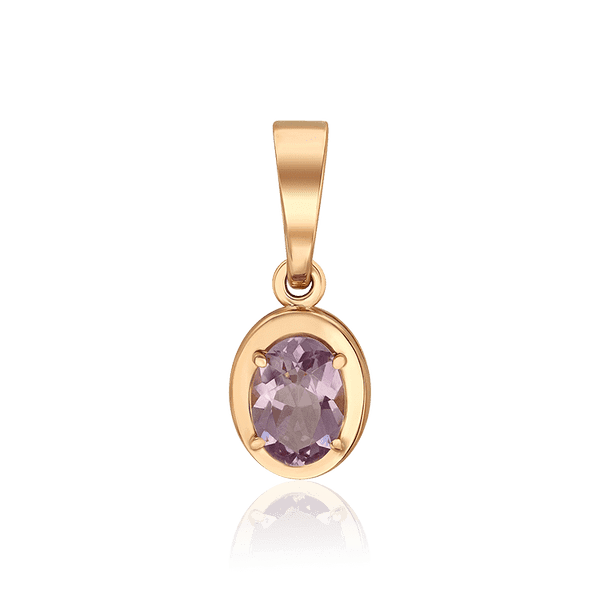 Кулон с аметистом в красном золоте 036954 детальное изображение ювелирного изделия Золотые подвески Кулон с аметистом в красном золоте 036954 детальное изображение ювелирного изделия Золотые подвески